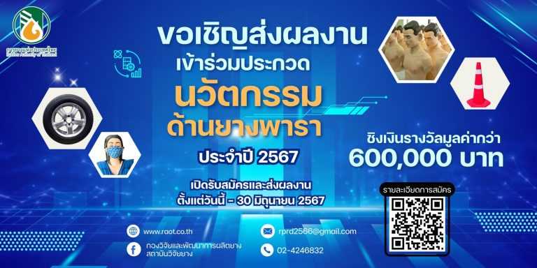 แบนเนอร์ประกวดนวัตกรรมด้านยางพารา2024